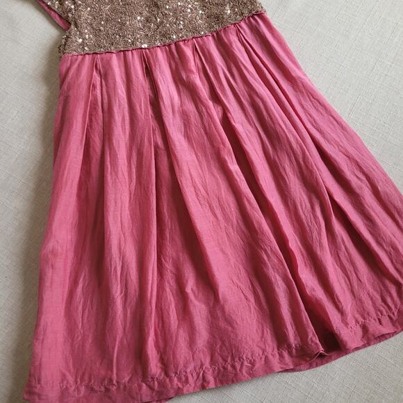 Mini Boden Pink Gold Sequin Dress - Picture 5 of 10